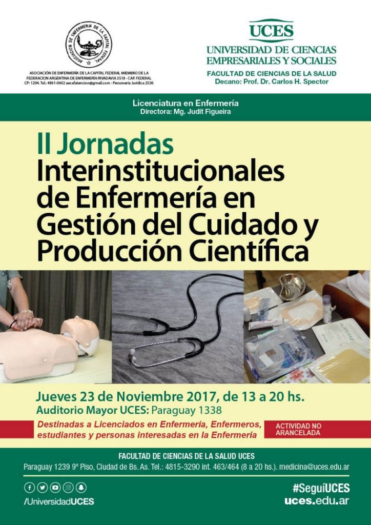 Flyer Jornada Interinstitucional de Enfermería en Gestióndel Cuidado y Producción Científica